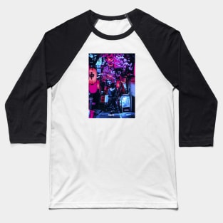 Tokyo Street Neon Synthwave Baseball T-Shirt